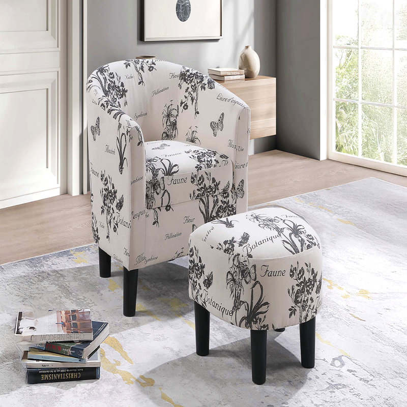 Fauteuil d'appoint + repose-pieds de bureau élégant