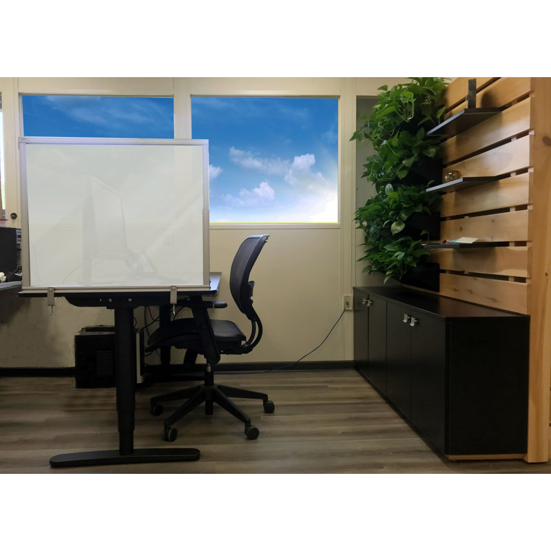Frosted Acrylic Desktop Partition Screen with Aluminum Frame
