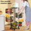Support de rangement rotatif, panier à fruits pour la cuisine, panier rotatif 3/4 / 5 niveaux, grand support de rangement avec roulettes, tablette en métal pour fruits et légumes avec couvercle supérieur (blanc)-106969864-106969866