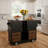 54" Rolling Kitchen Island With Drop Leaf And Power Outlet And 2 Drawers-120315198
