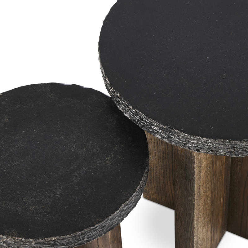 Mezes Nesting End Table-Natural Basalt