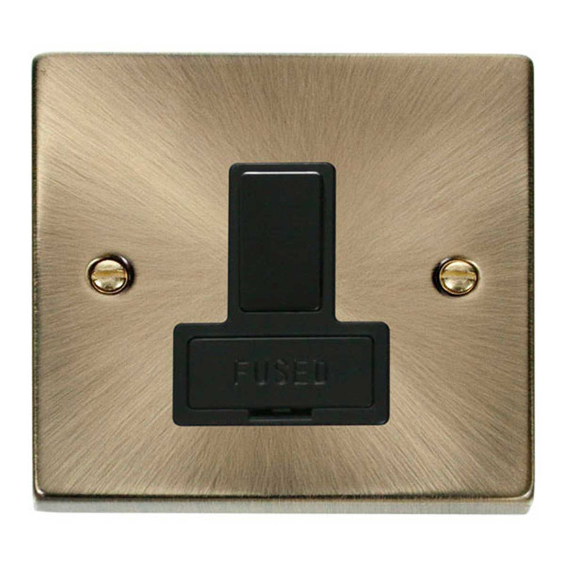 Antique Brass 13A Fused Connection Unit Switched