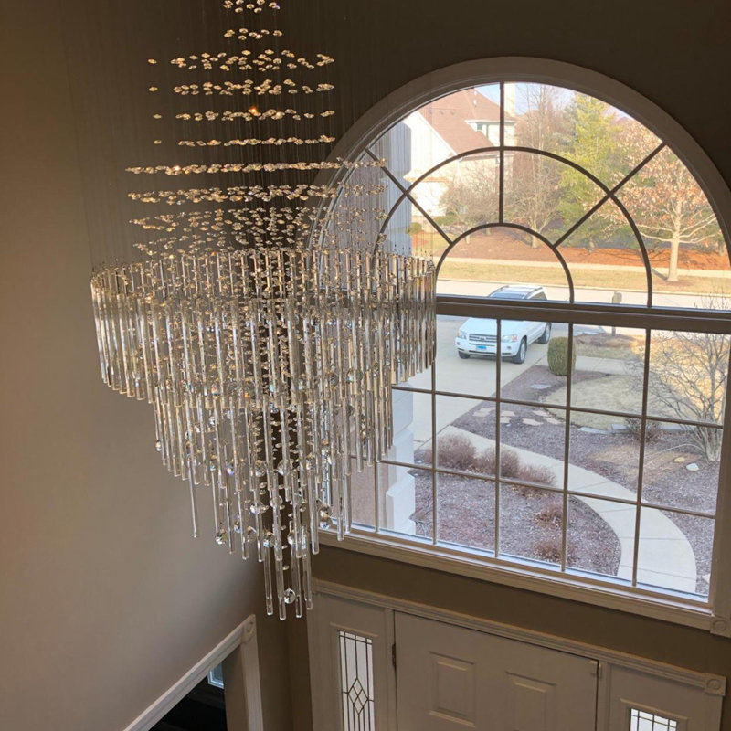 18-light Large Modern Luxury Crystal Chandelier Raindrop Flush Mount Ceiling Light