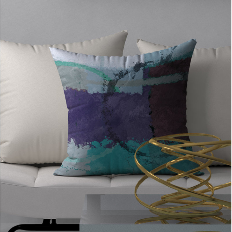Abstract Throw Pillow, 18" H x 18" W