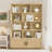 5 Tier Bookshelf, Boho Bookcase With Rattan Doors