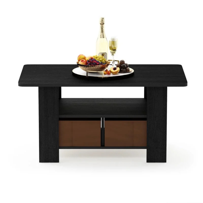 Table basse avec tiroir-bac Kenton, Plateau Americano / base brun moyen
