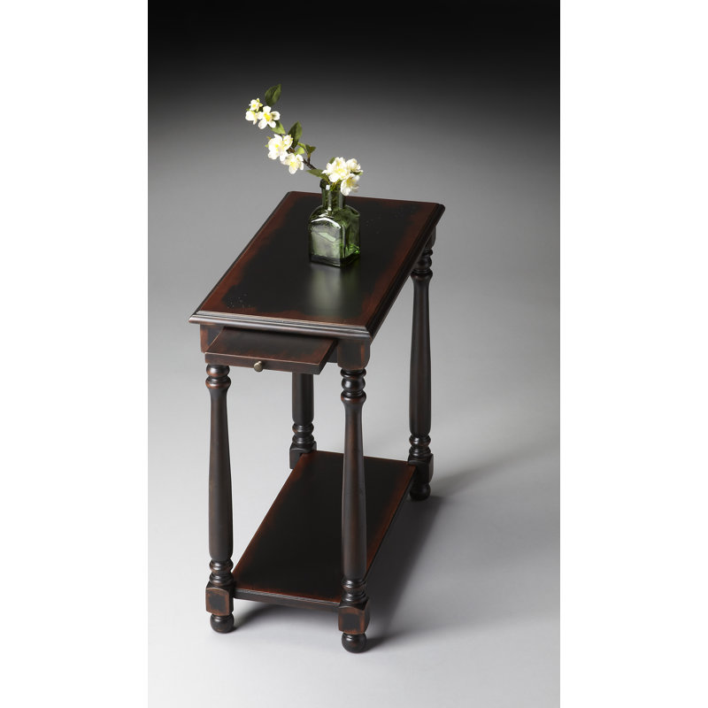 Leann End Table with Storage, Midnight Rose