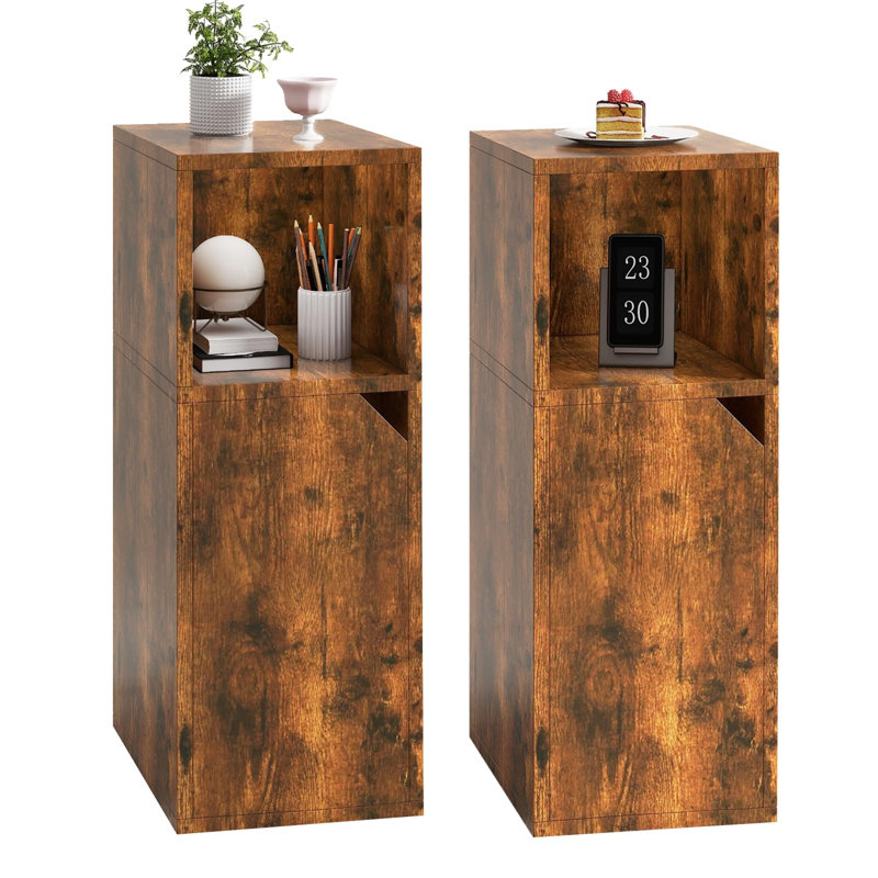24cm W Manufactured Wood Bedside Table, Brown