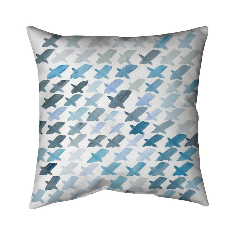 X pattern - 16"x16" Throw pillow - Poly twill - Print on demand, Blue, Polyester