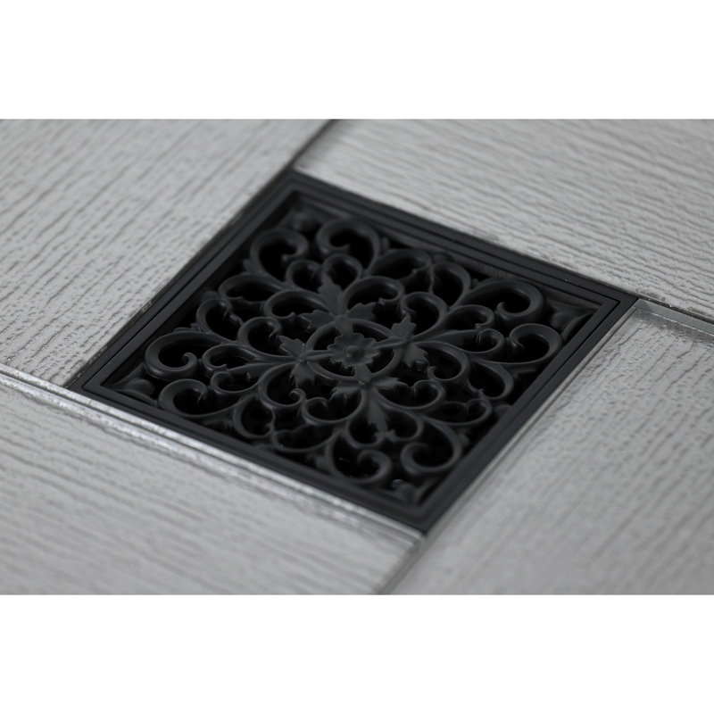 Drain de douche Watercours Scroll Grid, Noir mat