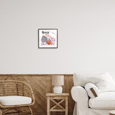 «Happy Halloween Whimsical Haunted Face Motifs» par Dominika Godette - cadre photo, impression sur bois
