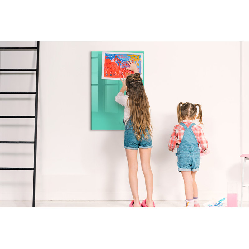 Magnetic Glass Dry Erase Board, Turquoise