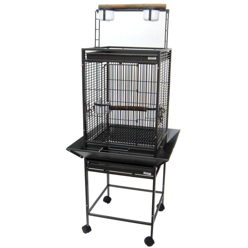 Cage à oiseaux avec 2 portes d’alimentation perroquet play top, Vert