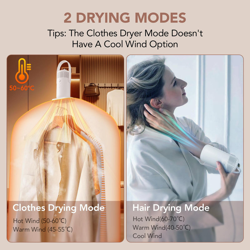 Portable Clothes Dryer with Drying Bag and Hook for Apartments, Travel, and RVs