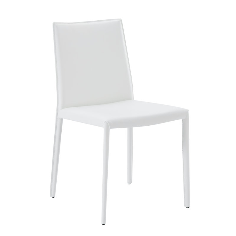 Kurland Sperazza Leather Upholstered Dining Chair, White