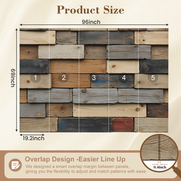 Red Barrel Studio Peel and Stick Wallpaper Wooden Planks Wall Natural ...