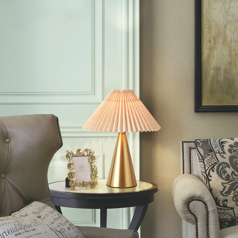 Small  cute table Lamp, Gold, Beige