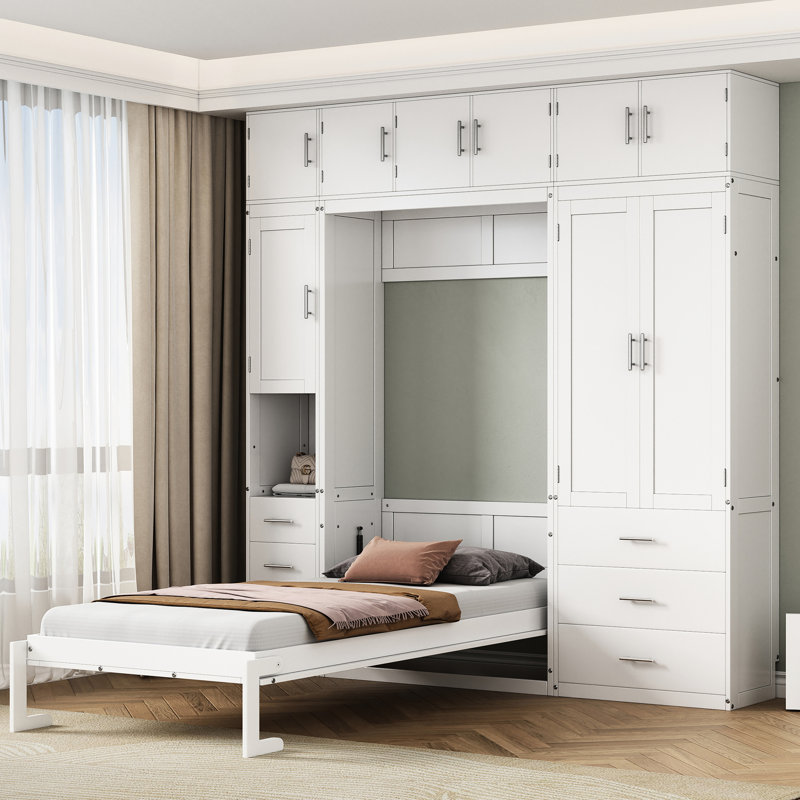 Lit simple blanc avec rangement pour tiroir