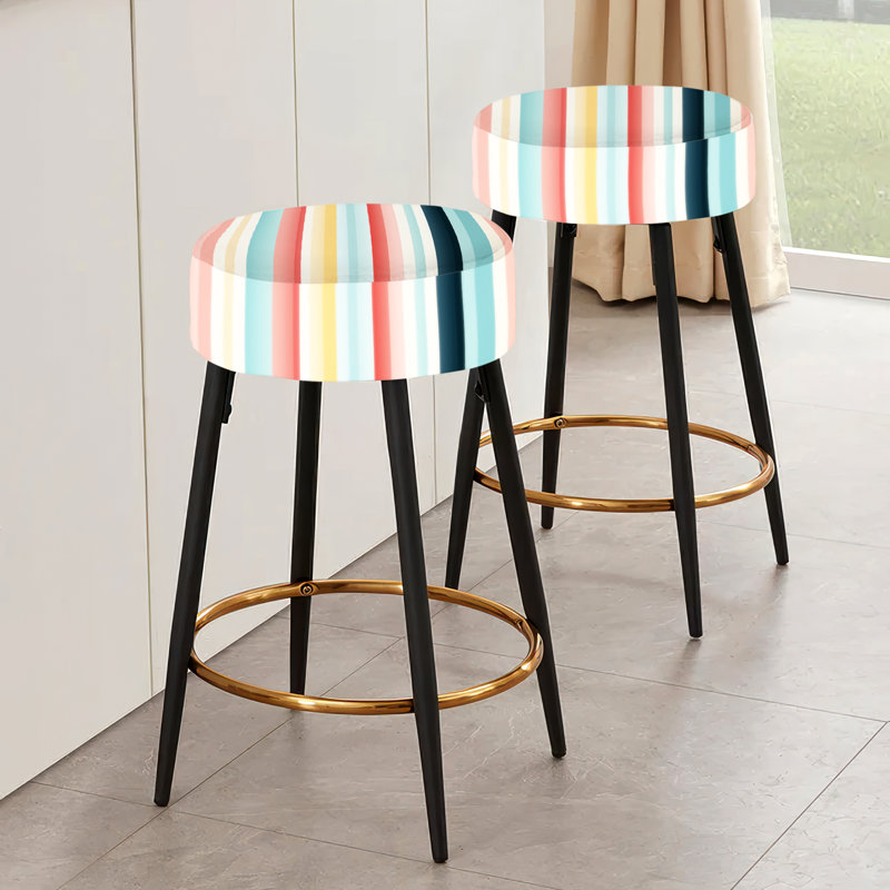 Ensemble de 2 tabourets rayés Nomadic