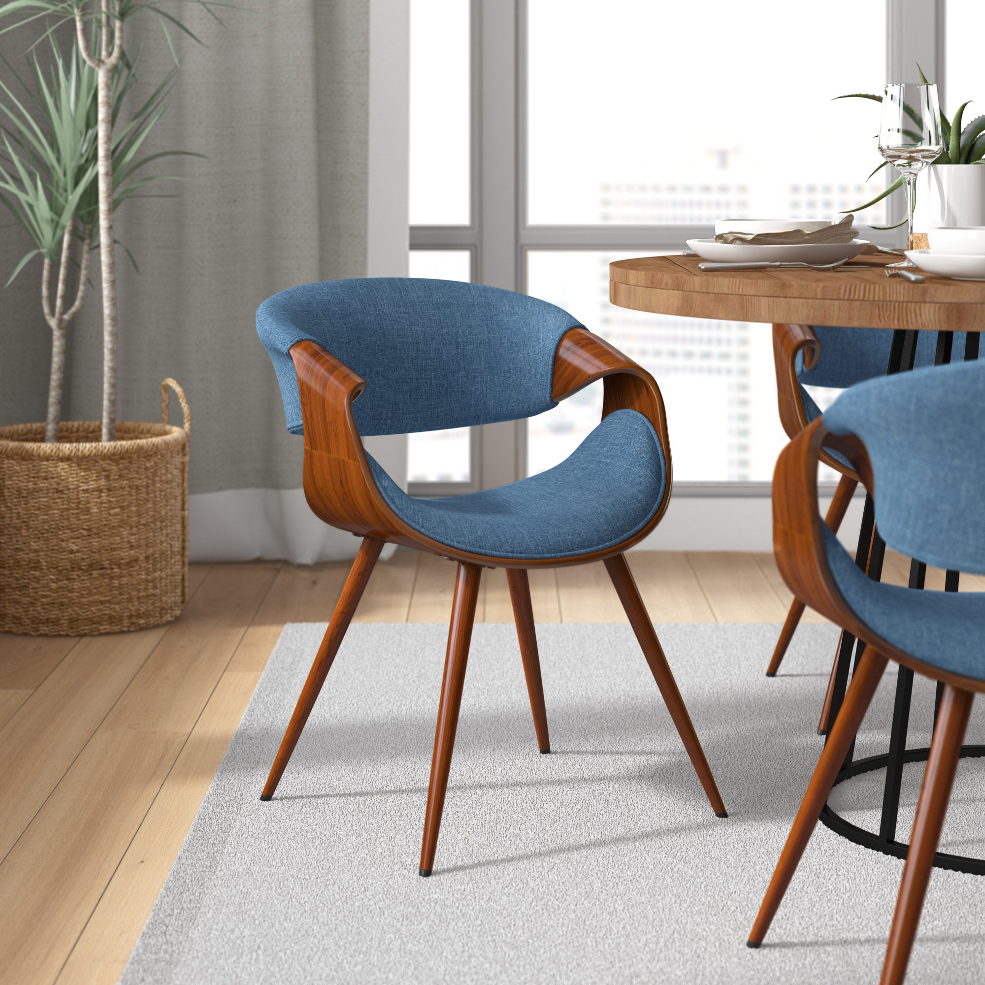 Mid century fabric dining chairs sale