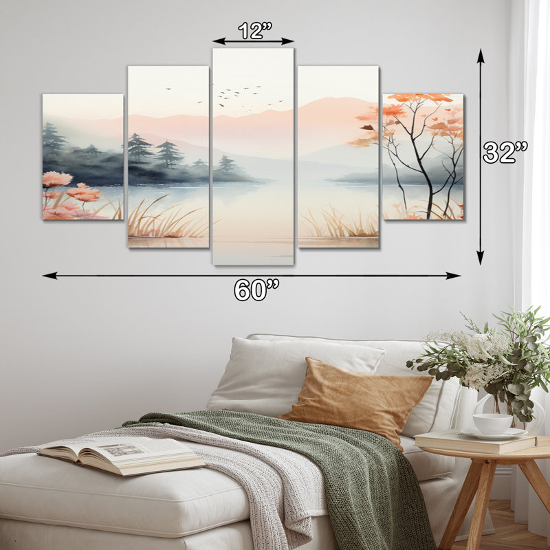 Dermott - campagne, reproduction d'art sur toile - 5 panneaux