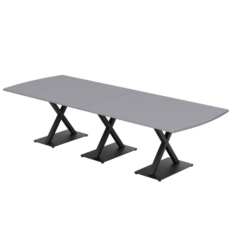 Table de conférence Pavert Arc, Noir mat, Gris brouillard, H 30 po x l 120 po x P 48 po