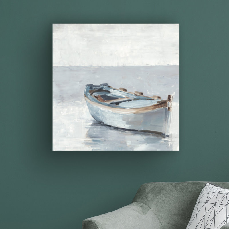 Reflected Horizon I Light Blue and White Canvas Art