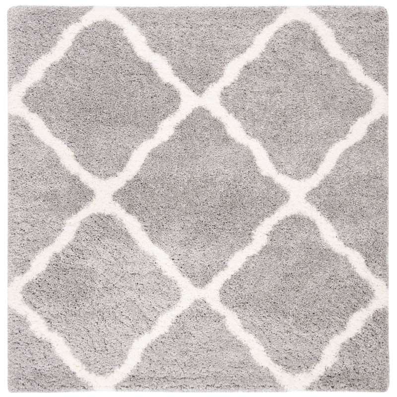 Almaden 1.97" Pile Geometric Shag Area Rug, Square 6'7"