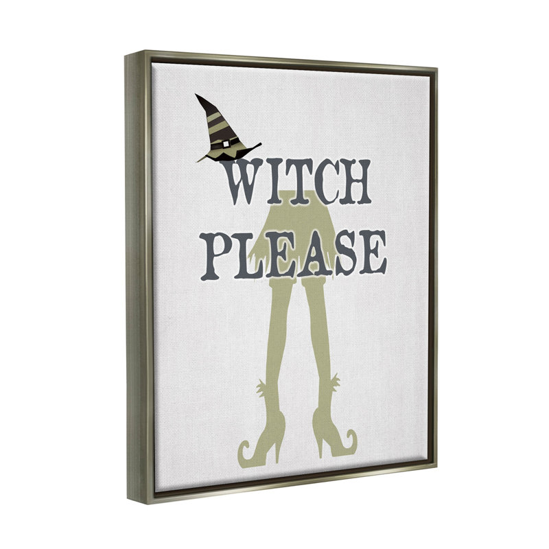 «Witch s'il vous plaît» par Lauren Rader - Impression sur toile, H 14 po x l 11 po x P 1,5 po, Giclée encadrée noir minuit