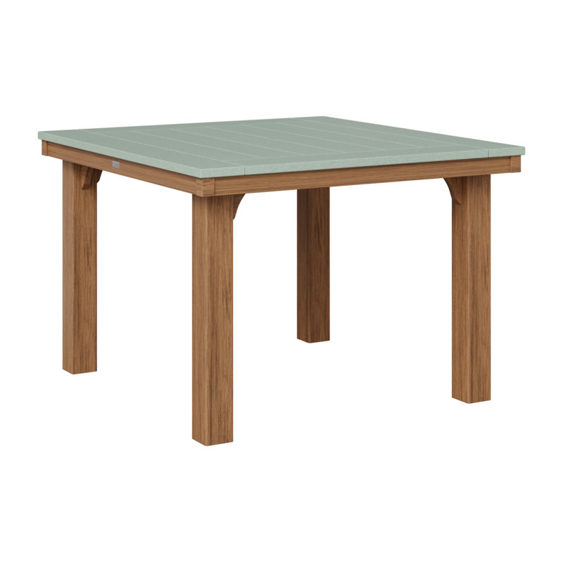 Homestead Outdoor Square Dining Table, Antique Mahogany, Seafoam