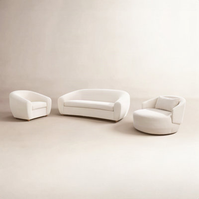 3-Piece Boucle Living Room Set