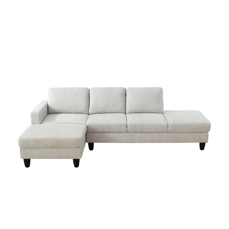 Ensemble modulaire de salon en L 2 pièces en tissu de qualité supérieure 2 pièces, Accoudoir à gauche (vu de face)