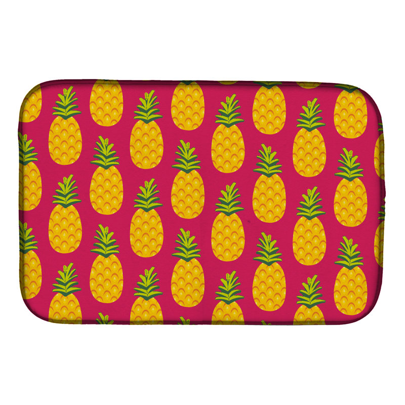 Tapis de séchage ananas, Jaune / Rose