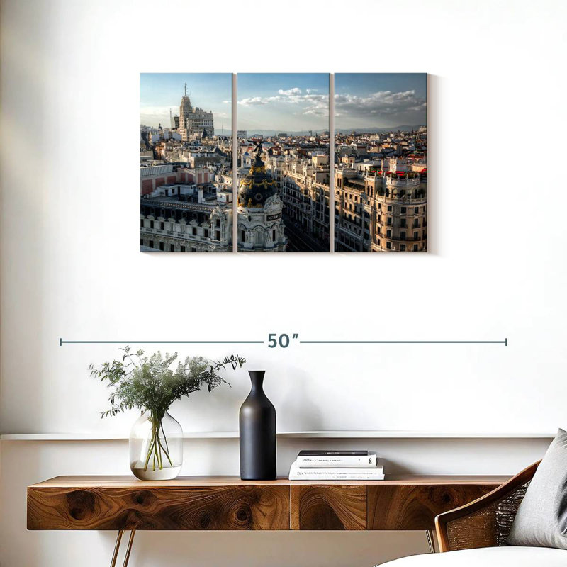 Madrid Cityscape From Gran Via, 20" H x 33" W