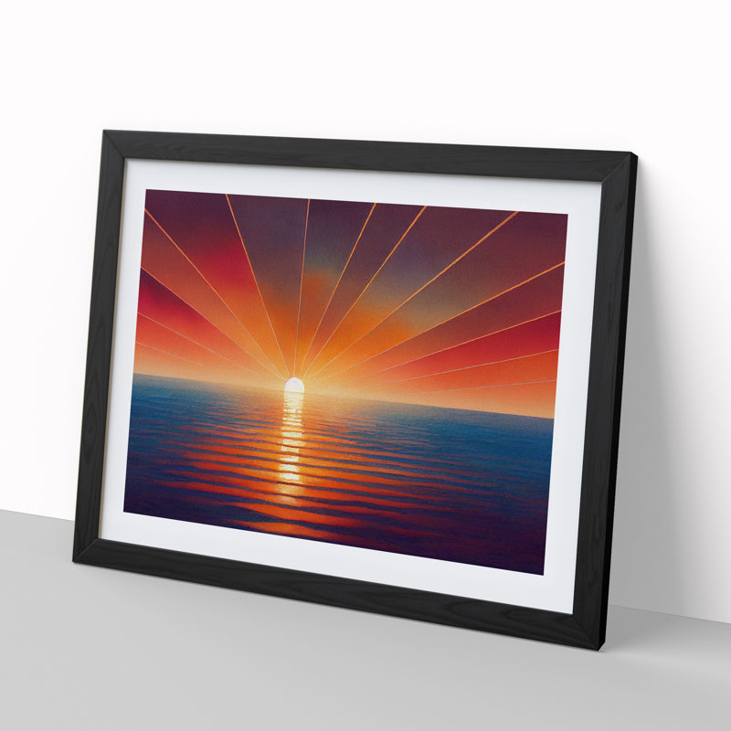 XH1022-8985X The Rising Sunset Vol.3 Abstract - Single Picture Frame Print, Black Framed, 46cm H x 64cm W x 2cm D