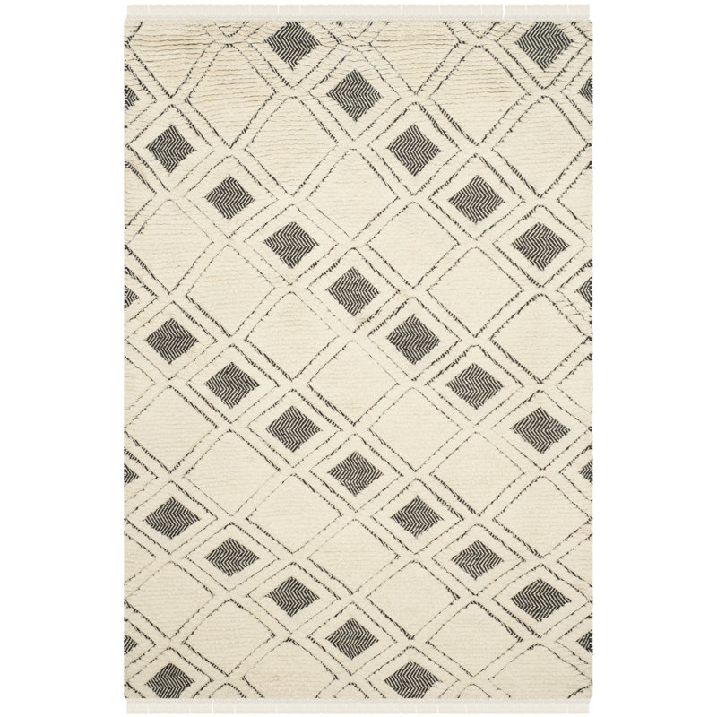 Jarosz Geometric Wool Hand Woven Area Rug, Rectangle 183 x 274 cm
