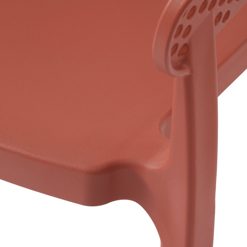 6-Person Outdoor Rectangular Dining Set, Red