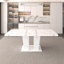 Grande table extensible en marbre blanc pour 6 à 10 sièges