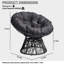 Chaise d'appoint pivotante en osier avec coussin-20740862