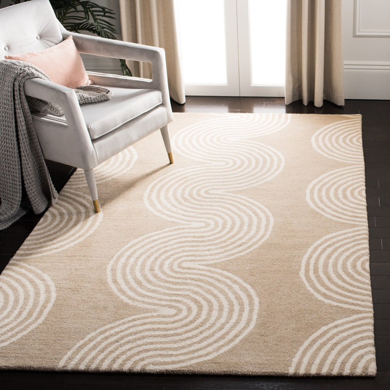 Deedie Hand Tufted Wool Geometric Rug, Rectangle 6' x 9'