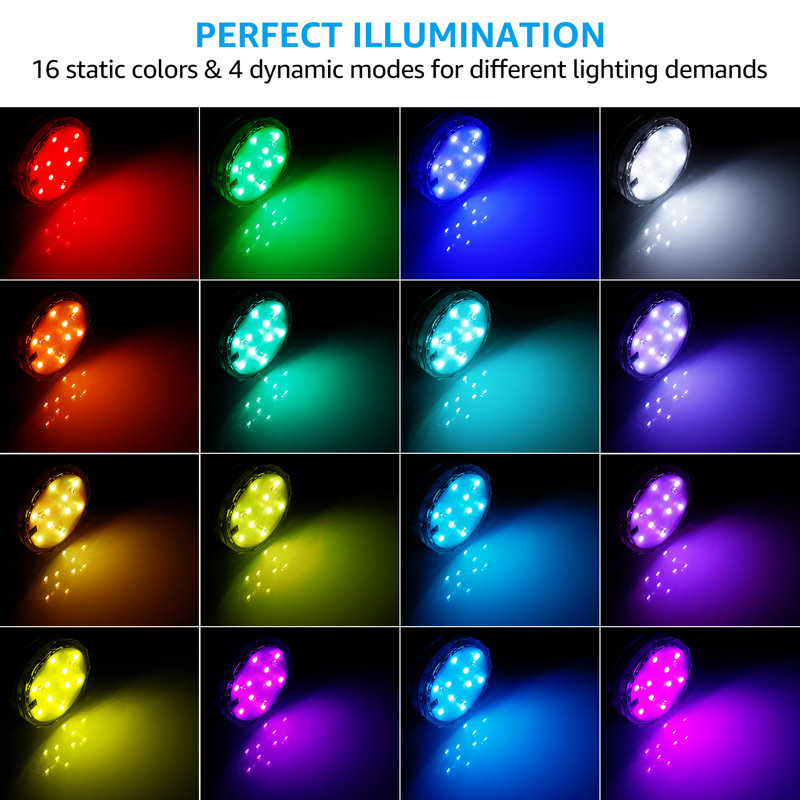 Battery LED Underwater Projection & Strobe Light Multi-Colour Decorative for Pond Pool, White, 0.93" H x 5.12" W x 5.12" D