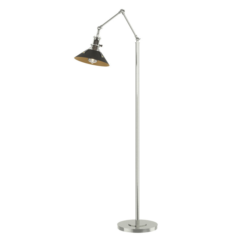 Henry 60.8" Task Floor Lamp, Sterling, Black