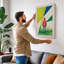 Figure in Red Retro - Wrapped Canvas-798996549-798996550