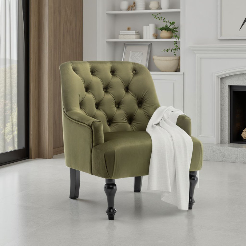 Edgeley 70Cm Wide Tufted Armchair, Orange