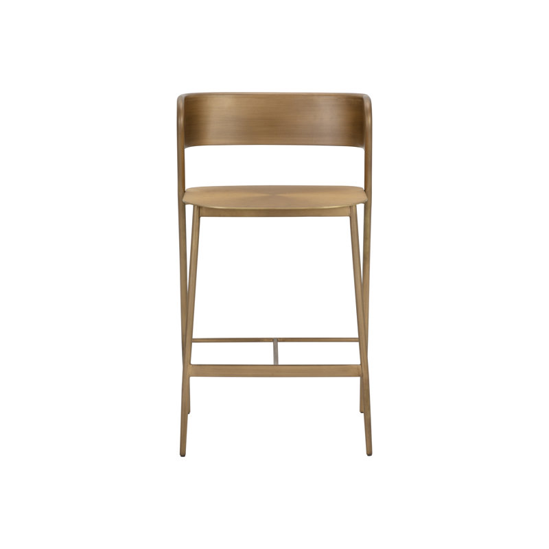 Syed Bar Stool, Antique Gold, Counter Stool (25.50” Seat Height)