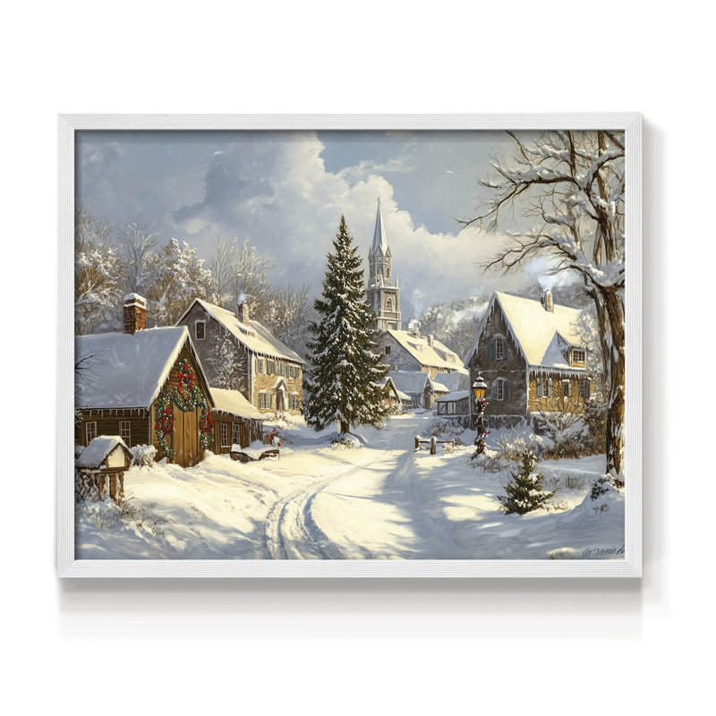 Art de Noël - CCXCV - Reproduction encadrée - Restickable, H 22 po x l 28 po, Blanc