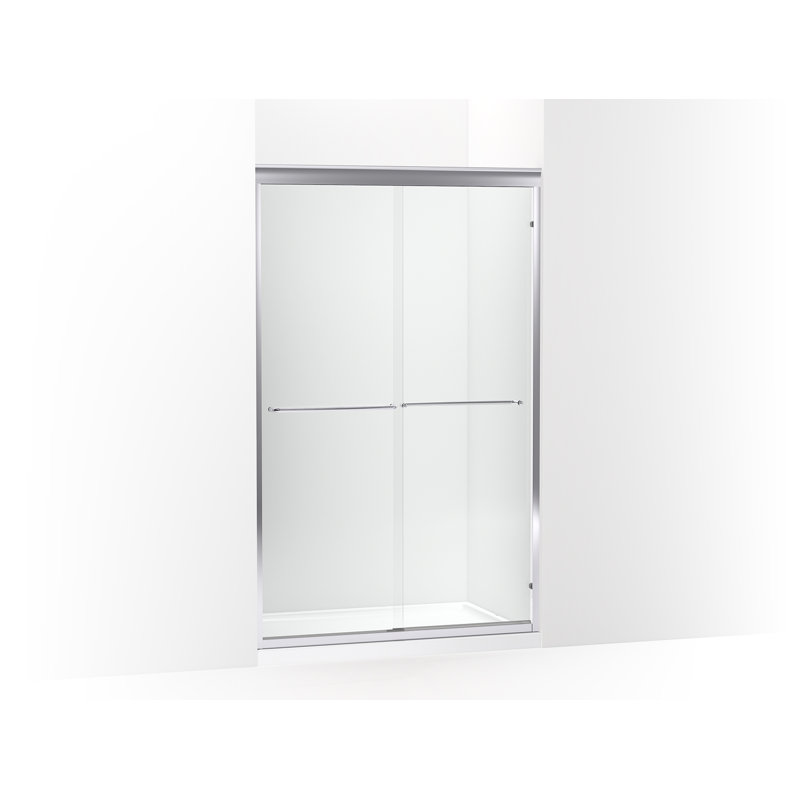 Fluence 49-In - 52-In W X 75-23/32-In H Sliding Shower Door with 1/4-In Thick Crystal Clear Glass