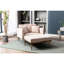 Fauteuil en velours beige tendance avec housse amovible et accoudoirs pour se détendre à la maison