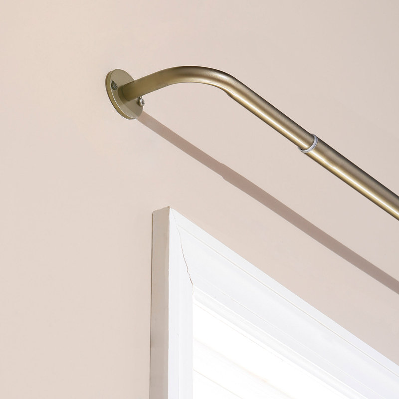 Stefano Adjustable Single Curtain Rod, 84" W, Bronze