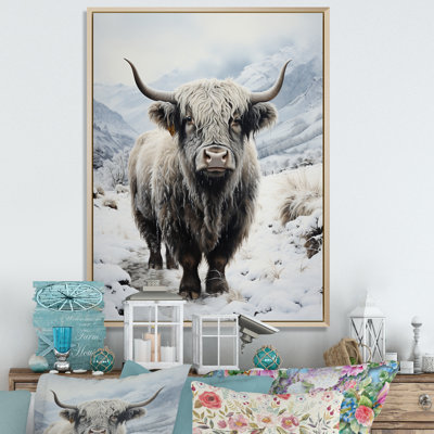 Portrait de yaks gris et blanc II